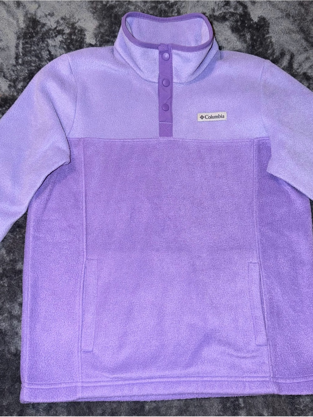 Columbia Kids Lavender and Violet Fleece Snap Pullover